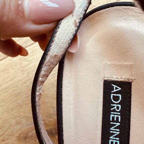 Adrienne Vittadini Black Satin Bow Detail Sling Back Heel Size 7 - Picture 12 of 13